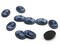 10 18x13mm Black with Blue Face Cameo Resin Greek Style Cabochons